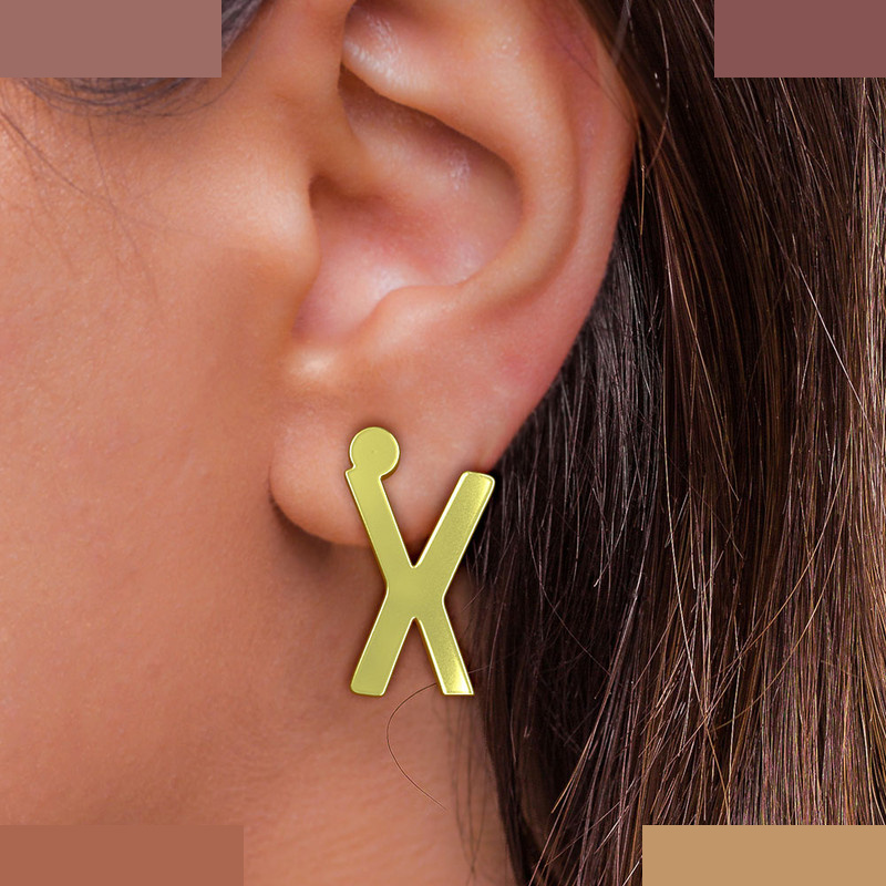 گوشواره طلا 18 عیار زنانه مدوپد مدل حرف X کد GA1-16756 گوشواره طلا 18 عیار زنانه مدوپد مدل حرف X کد GA1-16756