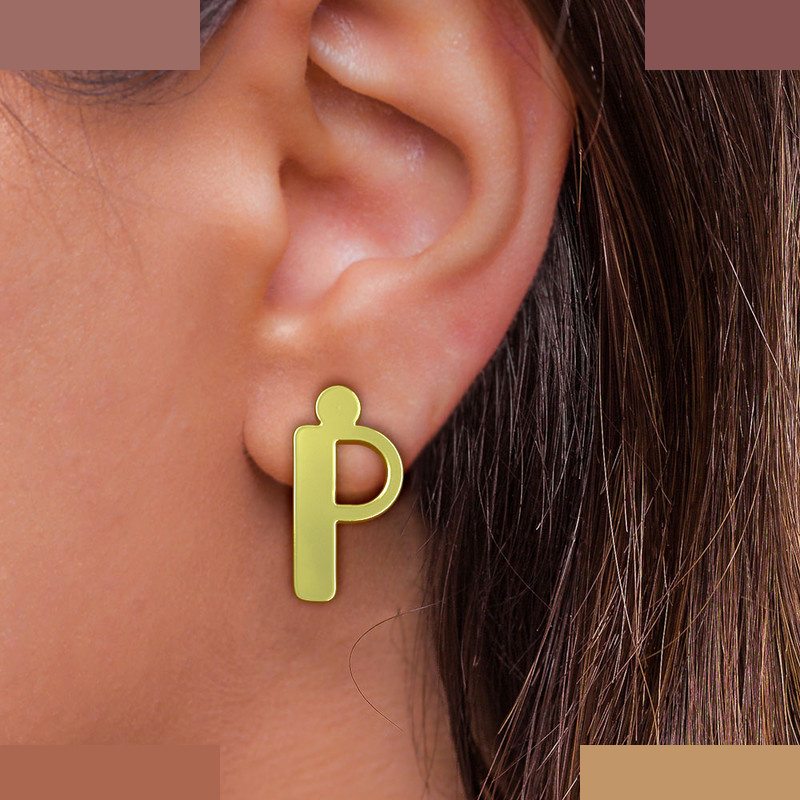 گوشواره طلا 18 عیار زنانه مدوپد مدل حرف P کد GA1-16902 گوشواره طلا 18 عیار زنانه مدوپد مدل حرف P کد GA1-16902