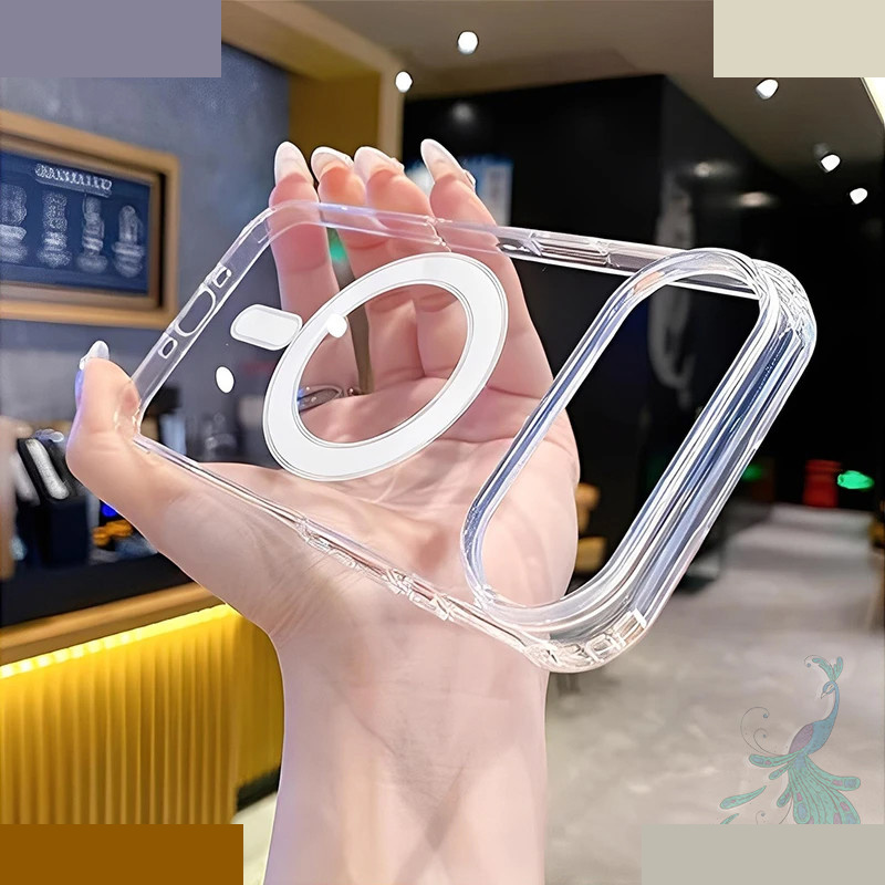 کاور گوشی موبایل اپل iPhone 17 Air پیکوک مدل Clear Magsafe