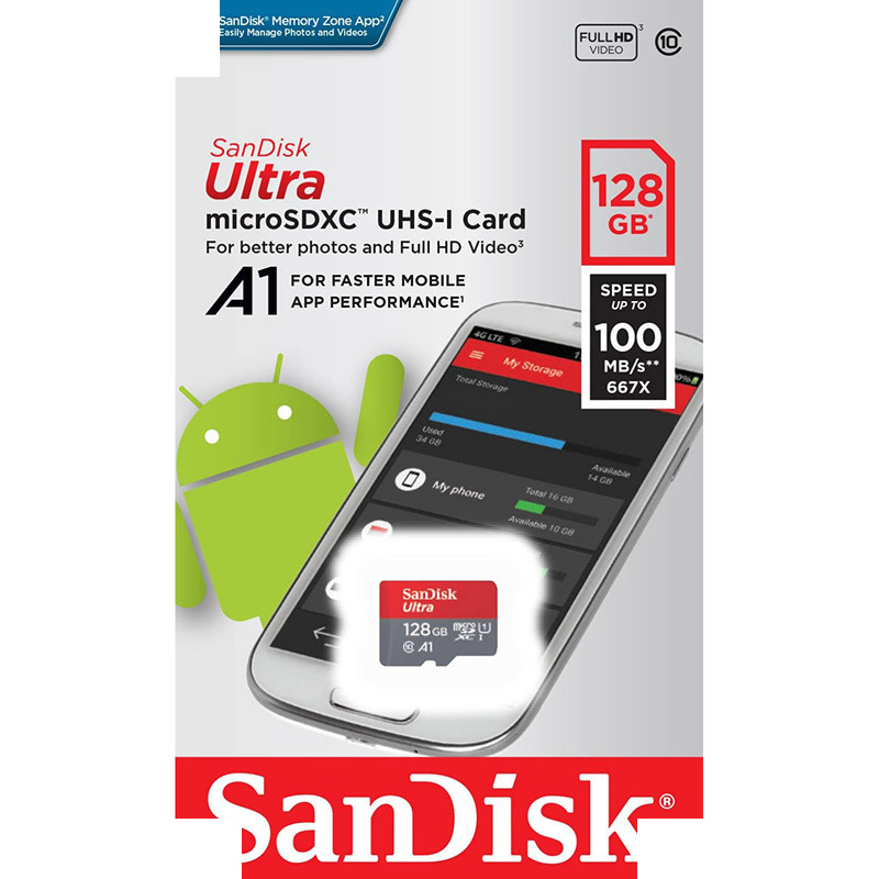 کارت حافظه Micro SDXC سن دیسک UHS-i Class 10 همراه با آداپتور SD ظرفیت 128GB کارت حافظه Micro SDXC سن دیسک UHS-i Class 10 همراه با آداپتور SD ظرفیت 128GB