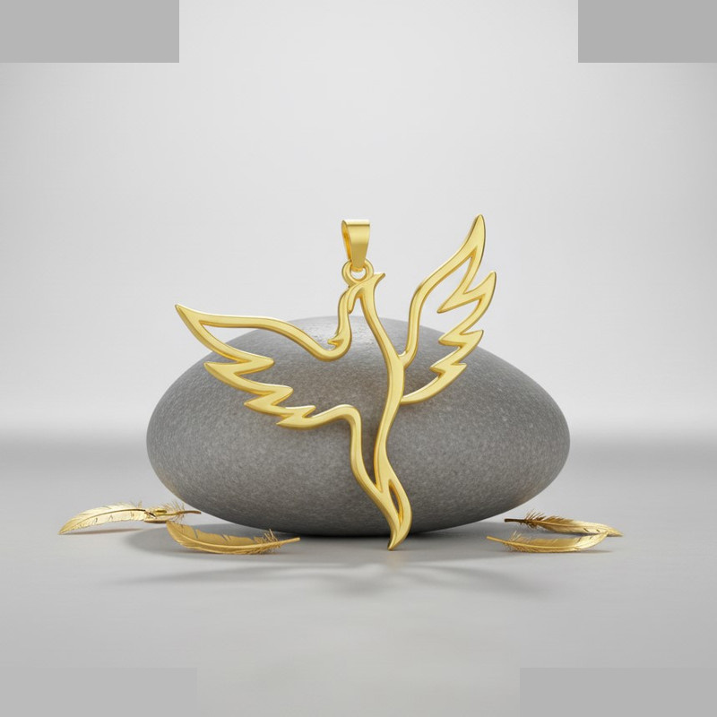 آویز گردنبند طلا 18 عیار زنانه گالری قو طلایی طرح ققنوس آویز گردنبند طلا 18 عیار زنانه گالری قو طلایی طرح ققنوس