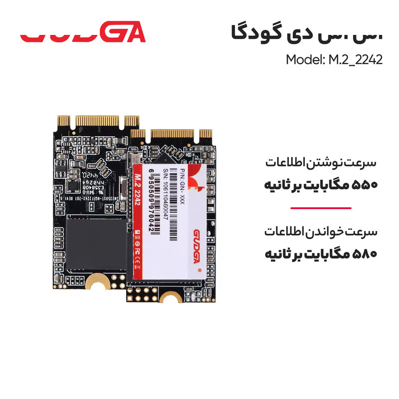 اس اس دی اینترنال گودگا مدل M.2_2242 ظرفیت 256 گیگابایت اس اس دی اینترنال گودگا مدل M.2_2242 ظرفیت 256 گیگابایت