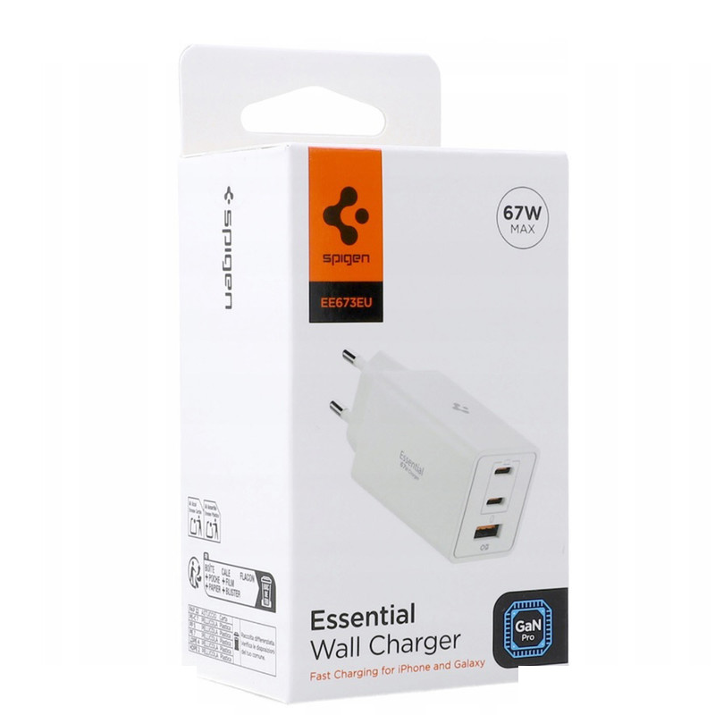 شارژر دیواری 67 وات سه پورت اسپیگن مدل EE673EU
