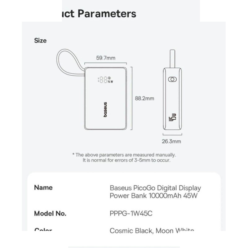 پاوربانک بیسوس مدل PicoGo 45W ظرفیت 10000 میلی آمپر ساعت پاوربانک بیسوس مدل PicoGo 45W ظرفیت 10000 میلی آمپر ساعت