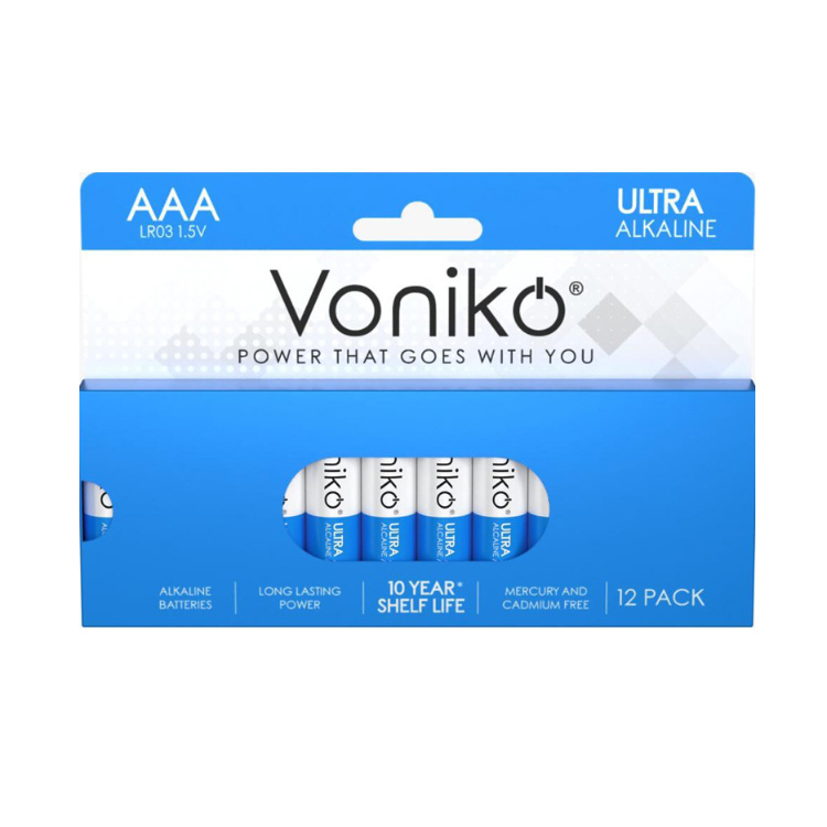 باتری نیم قلمی ونیکو مدل LR03 PAPERBOX بسته 12 عددی