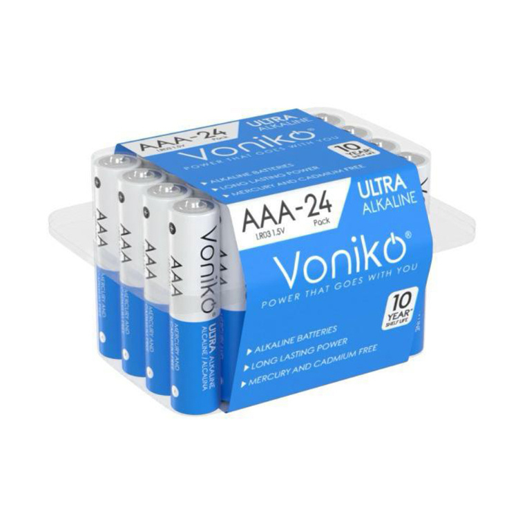 باتری نیم قلمی ونیکو مدل LR03 PLASTICBOX بسته 24 عددی