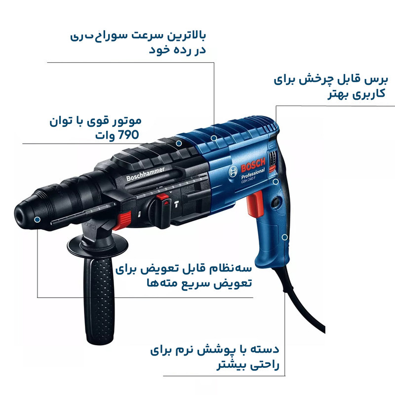دریل بتن کن بوش مدل GBH 240 F