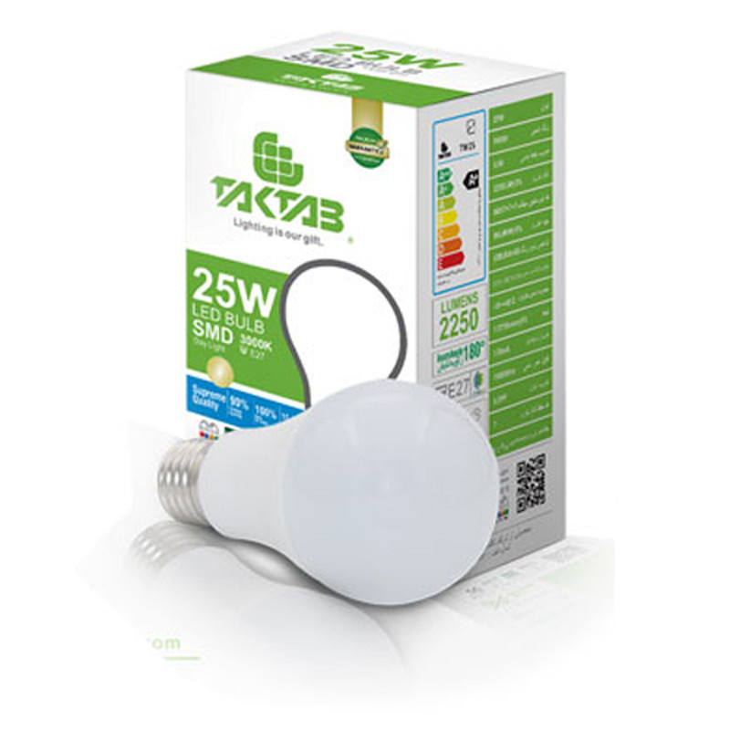لامپ ال ای دی 25 وات تک تاب مدل حبابی پایه E27 بسته 3 عددی