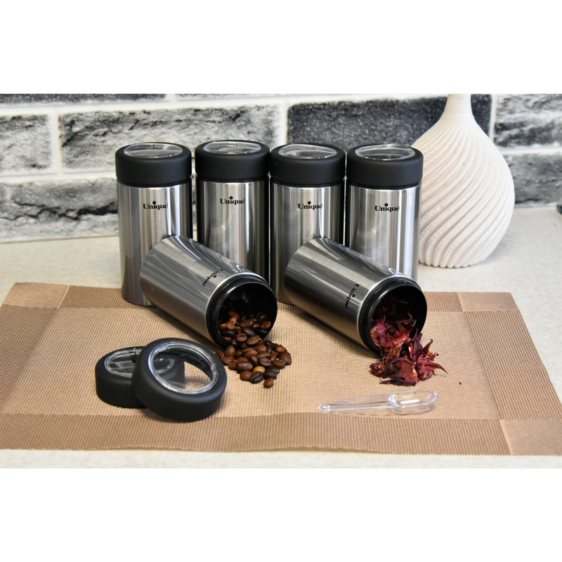 جا ادویه یونیک مدل استیل کد 4490 مجموعه 6 عددی جا ادویه یونیک مدل استیل کد 4490 مجموعه 6 عددی