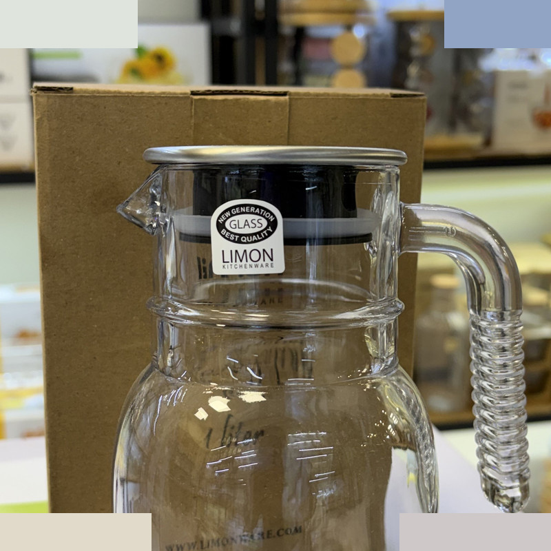 پارچ لیمون مدل شیشه ای درب استیل کد H2349 پارچ لیمون مدل شیشه ای درب استیل کد H2349