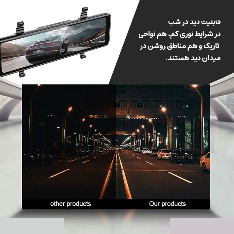 دوربین فیلم برداری ثبت وقایع خودرو مدل آینه ای لمسی RoadLens-H30D دوربین فیلم برداری ثبت وقایع خودرو مدل آینه ای لمسی RoadLens-H30D