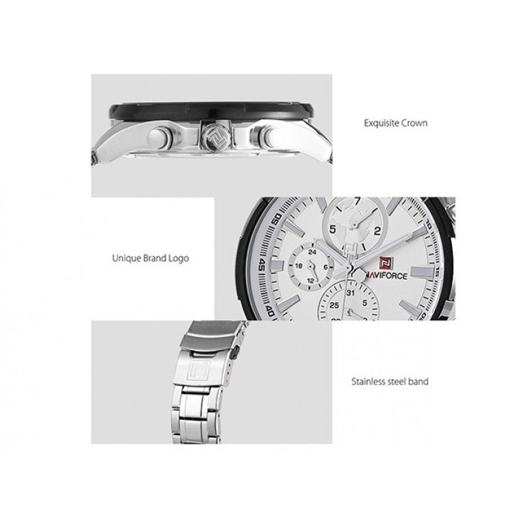 ساعت مچی عقربهای مردانه نیوی فورس مدل NF9089M -S-W