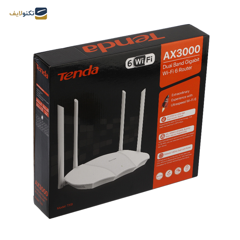 روتر بیسیم تندا مدل TX9 AX3000 روتر بیسیم تندا مدل TX9 AX3000