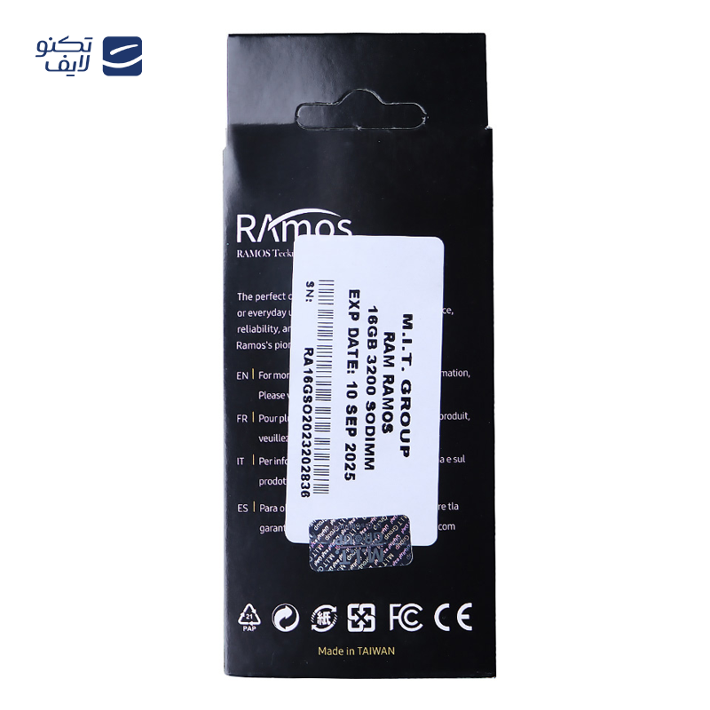 gallery-رم لپ تاپ DDR4 تک کاناله 3200 مگاهرتز راموس مدل RAmos RM4SAG ظرفیت 16 گیگابایت copy.png gallery-رم لپ تاپ DDR4 تک کاناله 3200 مگاهرتز راموس مدل RAmos RM4SAG ظرفیت 16 گیگابایت copy.png