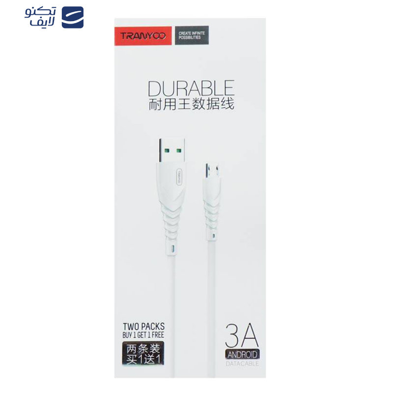 کابل تبدیل USB به microUSB ترانیو مدل S10-v طول 1.2 متر کابل تبدیل USB به microUSB ترانیو مدل S10-v طول 1.2 متر