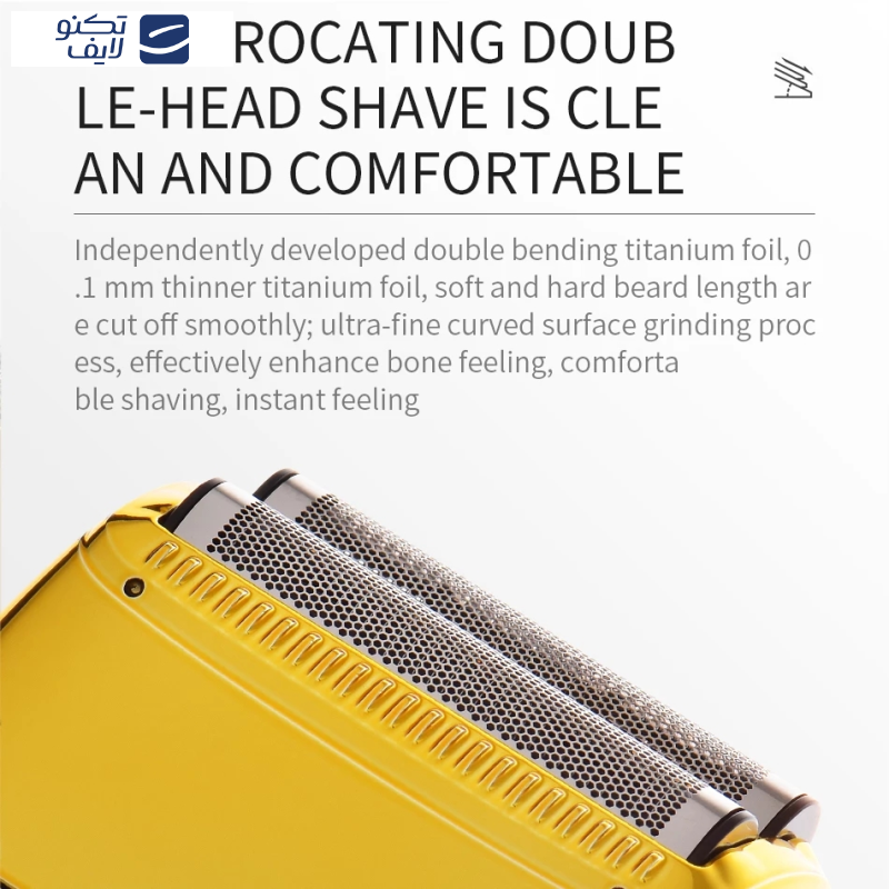 ماشین اصلاح موی صورت وی جی ار مدل V-399، استفاده به صورت خشک و مرطوب، منبع انرژی باتری ، تکنولوژی اصلاح به صورت فویلی، مدت زمان شارژ 180 دقیقه و مدت زمان استفاده پس از شارژ 200 دقیقه، به همراه برس تمیزکننده، جنس تیغه از تیتانیوم ماشین اصلاح موی صورت وی جی ار مدل V-399، استفاده به صورت خشک و مرطوب، منبع انرژی باتری ، تکنولوژی اصلاح به صورت فویلی، مدت زمان شارژ 180 دقیقه و مدت زمان استفاده پس از شارژ 200 دقیقه، به همراه برس تمیزکننده، جنس تیغه از تیتانیوم