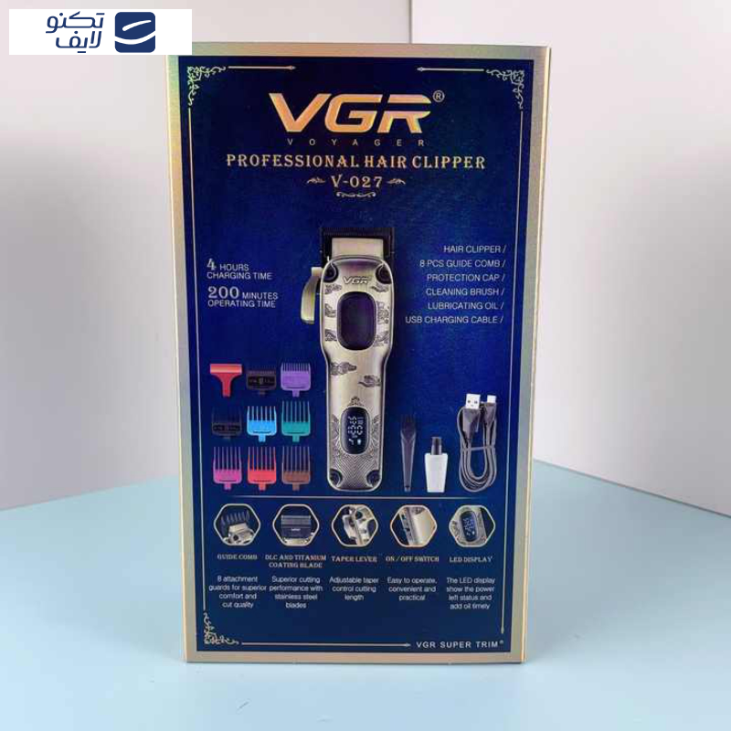 ماشین اصلاح موی سر و صورت وی جی ار شارژی مدل V-027 ماشین اصلاح موی سر و صورت وی جی ار شارژی مدل V-027