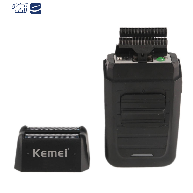 ماشین اصلاح موی سر و صورت شارژی کیمی مدل KM-1102، اصلاح به صورت برش مستقیم، استفاده به صورت خشک و مرطوب، طراحی ارگونومیک، منبع انرژی با باتری قابل شارژ، تکنولوژی اصلاح به صورت صفر زن و خط زن