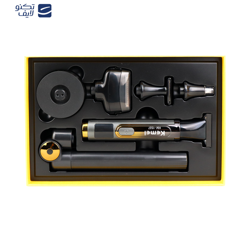 ست ماشین اصلاح موی صورت و بدن شارژی کیمی مدل KM-1537 ست ماشین اصلاح موی صورت و بدن شارژی کیمی مدل KM-1537