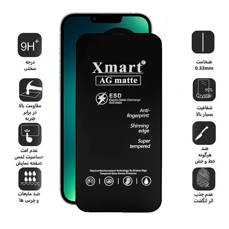 محافظ صفحه نمایش مات اپیکوی مدل Xmart Ag Matte مناسب برای گوشی موبایل اپل iphone 14 Plus/13 Pro Max  محافظ صفحه نمایش مات اپیکوی مدل Xmart Ag Matte مناسب برای گوشی موبایل اپل iphone 14 Plus/13 Pro Max