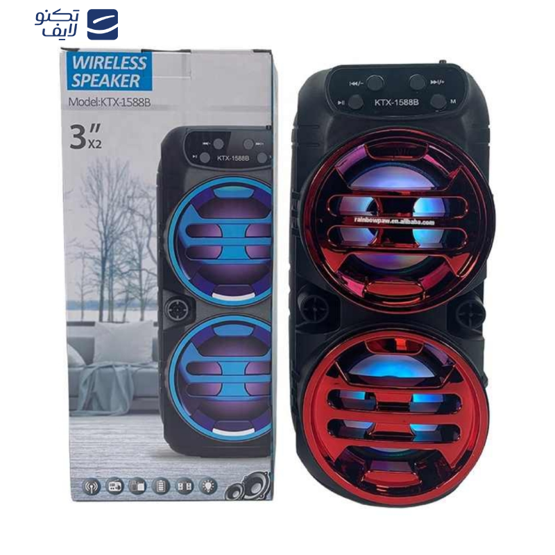 اسپیکر بلوتوثی قابل حمل مدل KTX-1588B اسپیکر بلوتوثی قابل حمل مدل KTX-1588B
