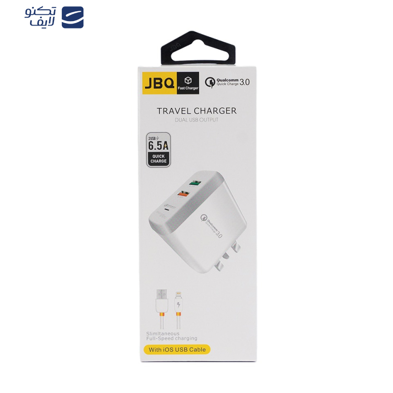 شارژر دیواری 18 وات جی بی کیو مدل F-2USB شارژر دیواری 18 وات جی بی کیو مدل F-2USB