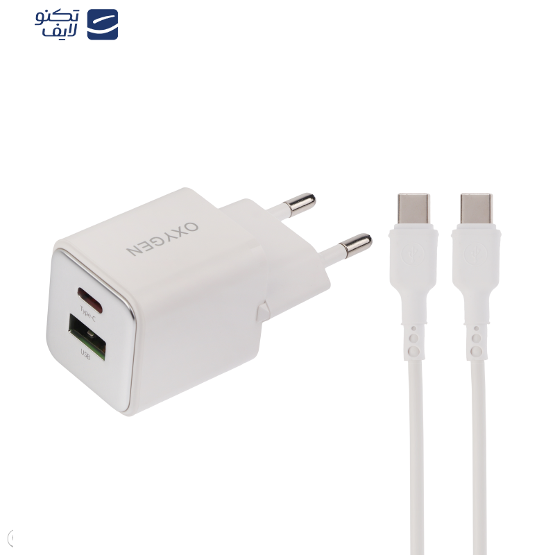 شارژر دیواری 30 وات اکسیژن مدل CH-9 به همراه کابل USB-C شارژر دیواری 30 وات اکسیژن مدل CH-9 به همراه کابل USB-C