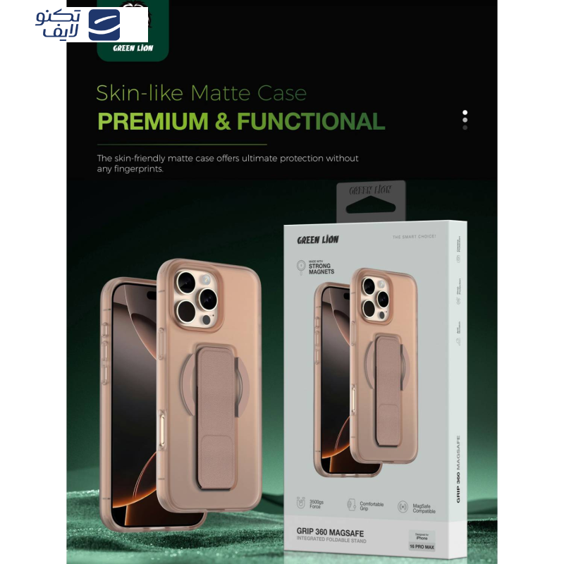 کاور گرین لاین مدل Magsafe Leather Grip 360 مناسب برای گوشی موبایل اپل iPhone 16 Pro Max کاور گرین لاین مدل Magsafe Leather Grip 360 مناسب برای گوشی موبایل اپل iPhone 16 Pro Max