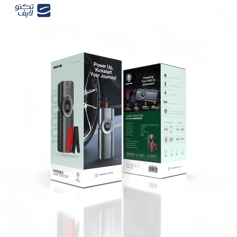 جامپ استارتر خودرو و پاوربانک گرین لاین مدل GLJUMP جامپ استارتر خودرو و پاوربانک گرین لاین مدل GLJUMP