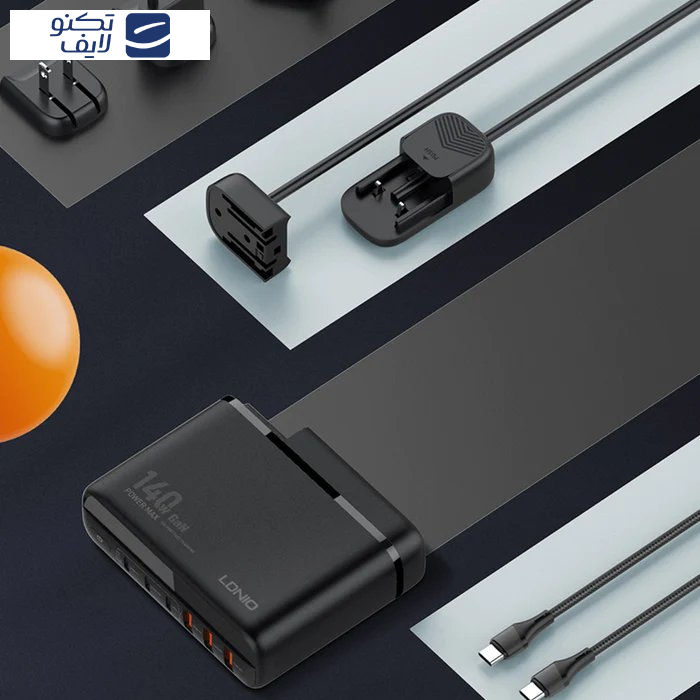 شارژر رومیزی 140 وات الدینیو مدل GaN A6140C 