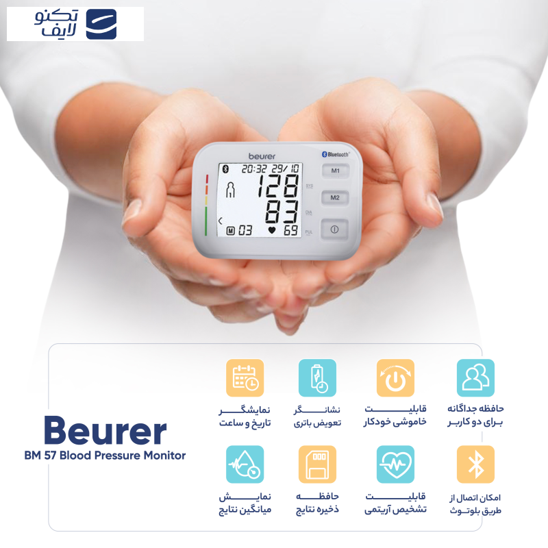 فشار سنج دیجیتال بیورر مدل BM 57 فشار سنج دیجیتال بیورر مدل BM 57