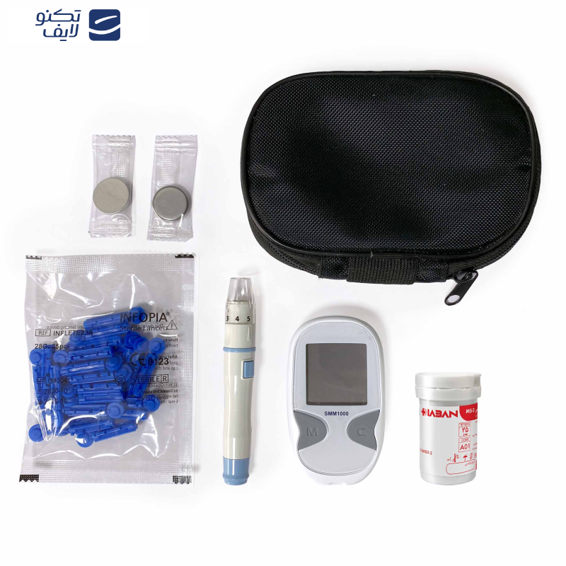 دستگاه تست قند خون دیابان مدل SMM 1000 به همراه نوار تست قند خون بسته 25 عددی  دستگاه تست قند خون دیابان مدل SMM 1000 به همراه نوار تست قند خون بسته 25 عددی
