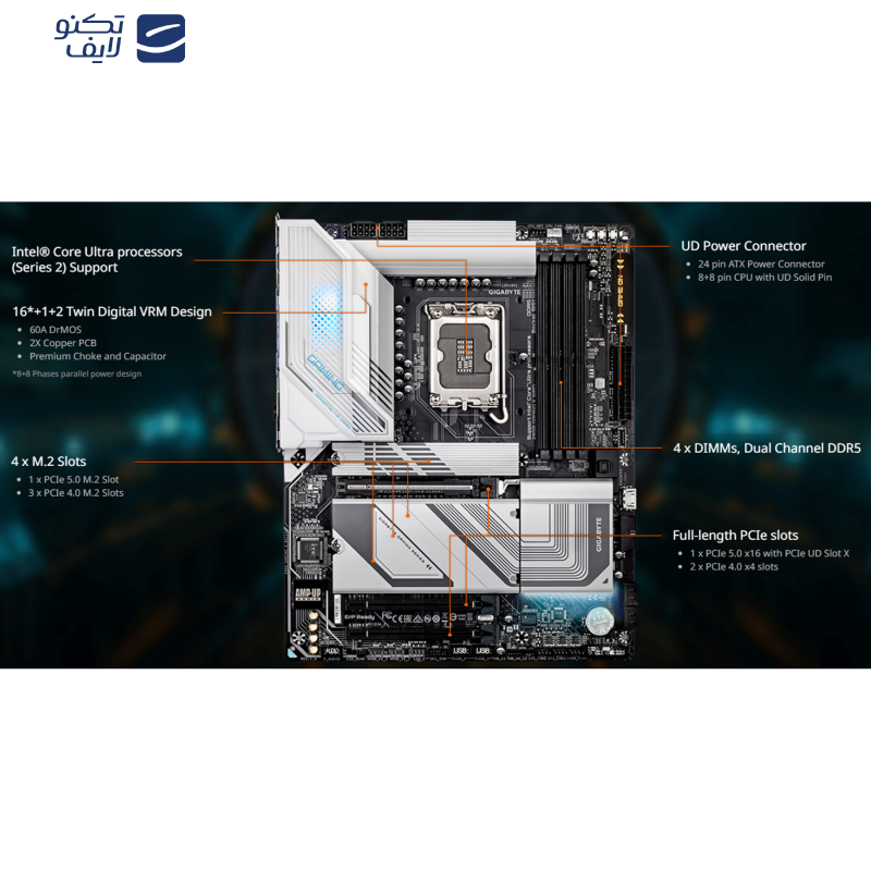 مادربرد گیگابایت مدل Z890 GAMING X WIFI7 مادربرد گیگابایت مدل Z890 GAMING X WIFI7