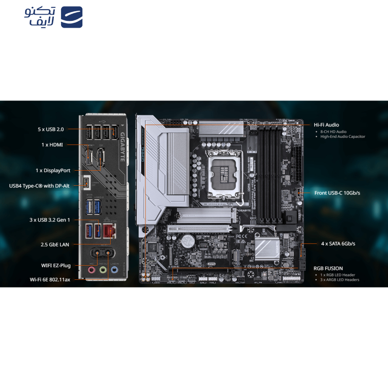 مادربرد گیگابایت مدل B860M GAMING WIFI6 مادربرد گیگابایت مدل B860M GAMING WIFI6