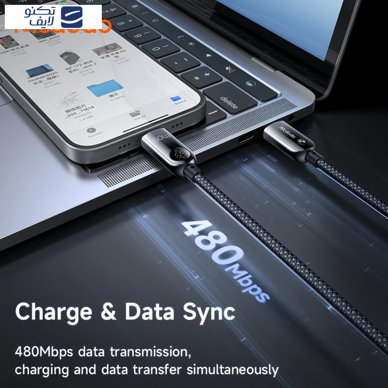 کابل تبدیل USB-C مک دودو مدل CA-478 طول 1.2 متر کابل تبدیل USB-C مک دودو مدل CA-478 طول 1.2 متر