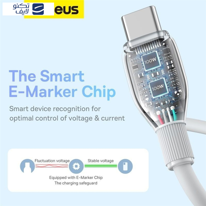 کابل USB-C بیسوس مدل Pudding Series P10355702221-B2 طول 2 متر کابل USB-C بیسوس مدل Pudding Series P10355702221-B2 طول 2 متر