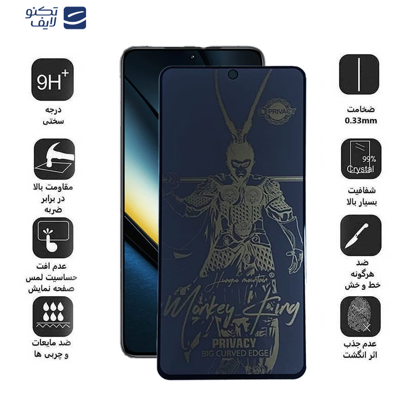 محافظ صفحه نمایش اپیکوی مدل wukong privacy مناسب برای گوشی موبایل شیائومی Poco F6 Pro/ Poco F6/ Redmi Turbo 3 محافظ صفحه نمایش اپیکوی مدل wukong privacy مناسب برای گوشی موبایل شیائومی Poco F6 Pro/ Poco F6/ Redmi Turbo 3