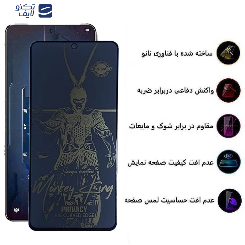 محافظ صفحه نمایش اپیکوی مدل wukong privacy مناسب برای گوشی موبایل شیائومی Black Shark 5 Pro / 5 / 4 Pro / 4 / 3s / 3