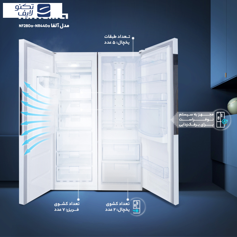 یخچال فریزر دوقلو 17 فوت هیمالیا مدل  NF280a-NR440a یخچال فریزر دوقلو 17 فوت هیمالیا مدل  NF280a-NR440a