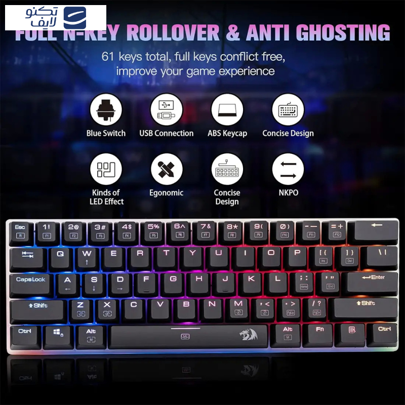 کیبورد گیمینگ ردراگون مدل Alien K605 کیبورد گیمینگ ردراگون مدل Alien K605