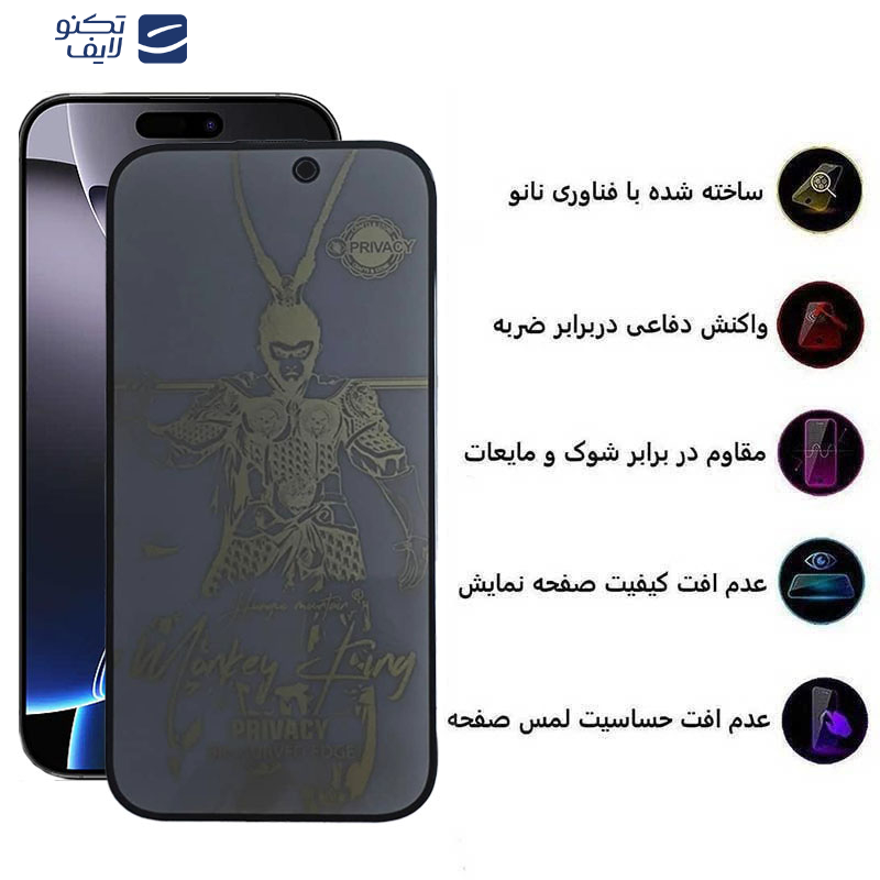 محافظ صفحه نمایش حریم شخصی اپیکوی مدل wukong privacy مناسب برای گوشی موبایل اپل iPhone 16 Pro Max محافظ صفحه نمایش حریم شخصی اپیکوی مدل wukong privacy مناسب برای گوشی موبایل اپل iPhone 16 Pro Max
