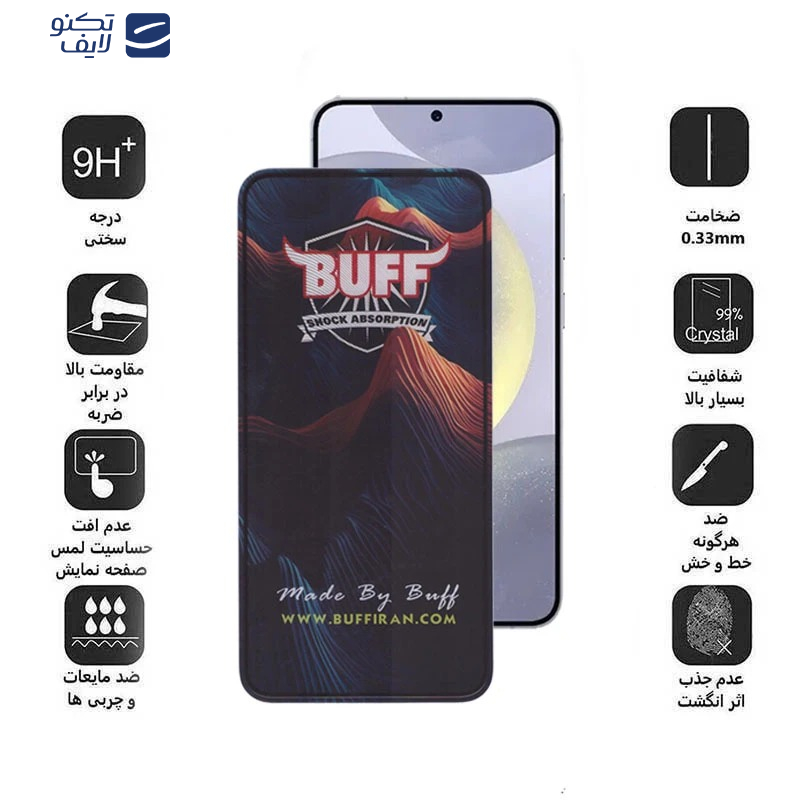 محافظ صفحه نمایش بوف مدل 5D Mountain-Guarantee مناسب برای گوشی موبایل سامسونگ Galaxy S25 Edge/S25 Plus