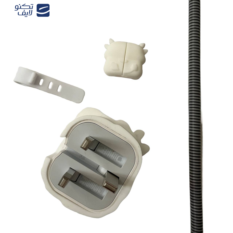 محافظ کابل طرح گاو مدل Silicon به همراه محافظ شارژ دیواری مجموعه 4 عددی محافظ کابل طرح گاو مدل Silicon به همراه محافظ شارژ دیواری مجموعه 4 عددی