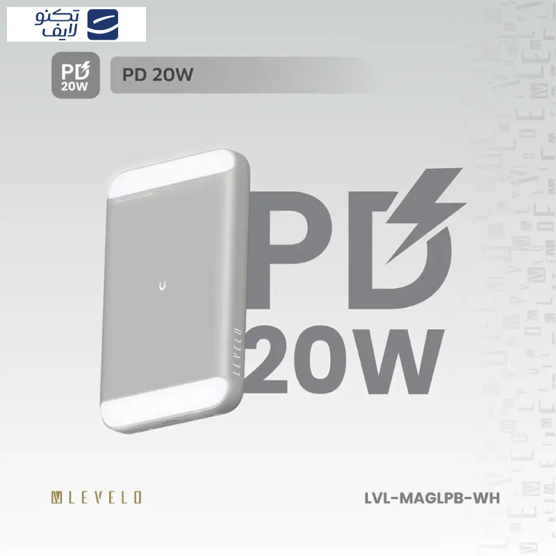 پاور بانک لولو مدل MagLight ظرفیت 8000 میلی آمپر ساعت پاور بانک لولو مدل MagLight ظرفیت 8000 میلی آمپر ساعت