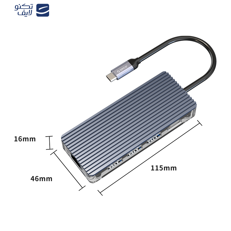 هاب 6 پورت USB-C اوریکو مدل WB-6RJ هاب 6 پورت USB-C اوریکو مدل WB-6RJ