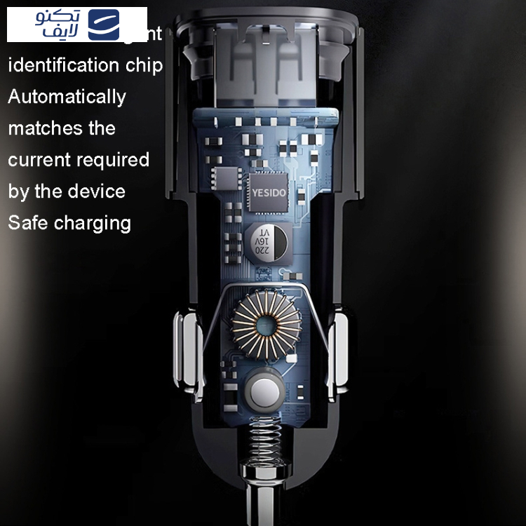 شارژر فندکی 60 وات یسیدو مدل Y55 به همراه کابل USB-C