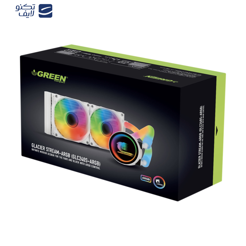 سیستم خنک کننده آبی گرین مدل GLACIER 240 STREAM-ARGB