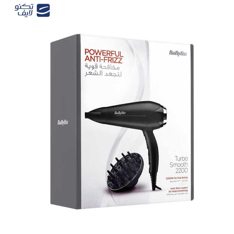 سشوار بابیلیس مدل D570DSDE، موتور AC با توان مصرفی 2200 وات، دارای نرمکنندهی یونی، باد سرد، با حالت خشککننده، فرکننده و صافکننده، وزن 399 گرم، تنظیم حرارت 3 حالته و کنترل سرعت 3 حالته، به همراه دیسپانسر و 2 عدد متمرکزکننده سشوار بابیلیس مدل D570DSDE، موتور AC با توان مصرفی 2200 وات، دارای نرمکنندهی یونی، باد سرد، با حالت خشککننده، فرکننده و صافکننده، وزن 399 گرم، تنظیم حرارت 3 حالته و کنترل سرعت 3 حالته، به همراه دیسپانسر و 2 عدد متمرکزکننده