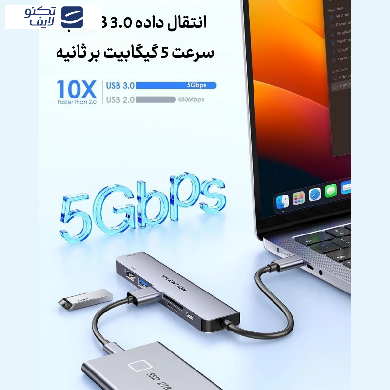 هاب 7 پورت USB-C لنشن مدل Ce45 هاب 7 پورت USB-C لنشن مدل Ce45