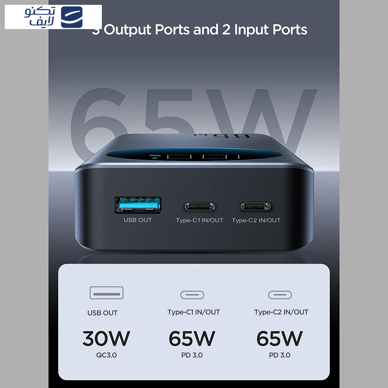 پاور بانک جوی روم مدل JR-PBF05 ظرفیت 30000 میلی آمپر پاور بانک جوی روم مدل JR-PBF05 ظرفیت 30000 میلی آمپر